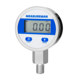 Measureman 2-1/2" dial, Digital Hydraulic Industrial Pressure Gauge with 1/4"NPT Lower Mount, Stainless Steel case and Connection, 10000psi/700bar, 1%,Battery Powered, with LED Light