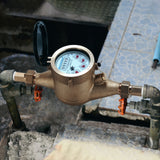 MEASUREMAN 1/2” Non-Pulsed Multi-Jet Gallon Water Meter, Lead-Free Brass Body, Accurate Cold Water Flow Monitoring, Ideal for Residential and Commercial Use