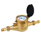 MEASUREMAN 1/2” Non-Pulsed Multi-Jet Gallon Water Meter, Lead-Free Brass Body, Accurate Cold Water Flow Monitoring, Ideal for Residential and Commercial Use