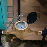 MEASUREMAN 1/2” Pulsed Multi-Jet Gallon Water Meter, Fully Brass Body, Supports Pulse Output for Advanced Cold Water Monitoring in Industrial and Residential Applications