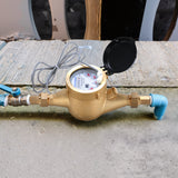 MEASUREMAN 1/2” Pulsed Multi-Jet Gallon Water Meter, Fully Brass Body, Supports Pulse Output for Advanced Cold Water Monitoring in Industrial and Residential Applications