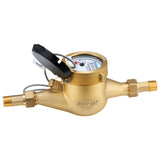 MEASUREMAN 1/2” Pulsed Multi-Jet Gallon Water Meter, Fully Brass Body, Supports Pulse Output for Advanced Cold Water Monitoring in Industrial and Residential Applications
