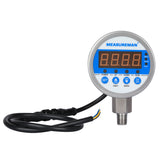 Measureman 3-1/8" Dial Size Stainless Steel Industrial Digital Pressure Control, Pressure Switch, 1/4"NPT Lower Mount, 0-230psi, 110VAC, 0.5% Accuracy, LED Display