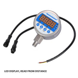 Measureman 3-1/8" Dial Size Stainless Steel Industrial Digital Pressure Control, Pressure Switch, 1/4"NPT Lower Mount, 0-230psi, 110VAC, 0.5% Accuracy, LED Display