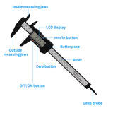 MEASUREMAN Electronic Digital Caliper Plastic Vernier Caliper, 0-6 Inch/0-150 mm