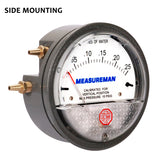 Measureman Magnet Helix Differential Low Pressure Gauge, 4-1/2" Dial, 1/8"NPT famele Connection, 0-0.25 Inches of Water