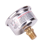 MEASUREMAN 1.5" Dial Size, 304 Stainless Steel case, Liquid Filled Fuel Pressure Gauge, 0-60Psi, 3-2-3%, 1/8" NPT Center Back Mount