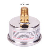 MEASUREMAN 1.5" Dial Size, 304 Stainless Steel case, Liquid Filled Fuel Pressure Gauge, 0-60Psi, 3-2-3%, 1/8" NPT Center Back Mount