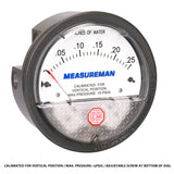 Measureman Magnet Helix Differential Low Pressure Gauge, 4-1/2" Dial, 1/8"NPT famele Connection, 0-0.25 Inches of Water