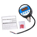 Measureman 3-1/8" Dial Size Vacuum Digital Pressure Control, Pressure Switch, 1/4"NPT Lower Mount, -15psi-0, 110VAC, 1% Accuracy, LED Display