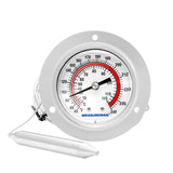 MEASUREMAN Vapor Capillary Flanged Panel Mount Refrigeration Thermometer, 2" Dial, 48" Capillary, 40-240 deg F/ 10-115 deg C, Re-Calibration Available