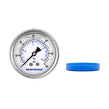 MEASUREMAN 2.5" Stainless Steel Sanitary Pressure Gauge, 0-60 PSI/bar (Dual Scale), Glycerin Filled, Back Mount with 1.5" Tri-Clamp Diaphragm Seal for Food/Beverage/Bio Pharma