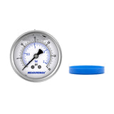 MEASUREMAN 2.5" Stainless Steel Sanitary Pressure Gauge, 0-30 PSI Glycerin Filled, Back Mount with 1.5" Tri-Clamp Diaphragm Seal for Food/Beverage/Bio Pharma