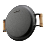 Roastove 12" Cast Iron Dual Handle Grill Pan, Black