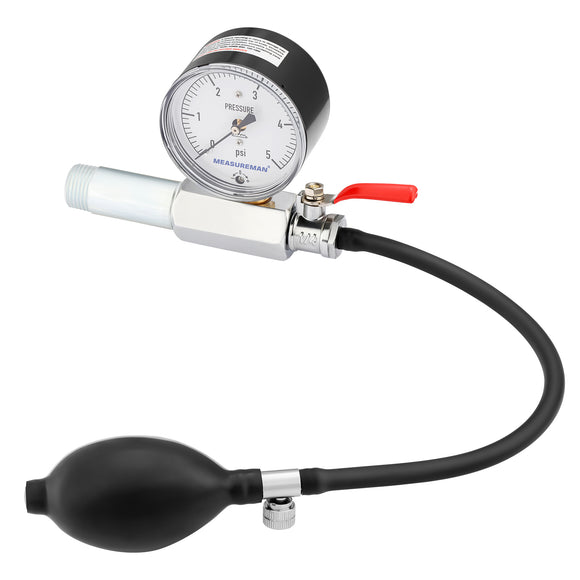 MEASUREMAN Low Pressure Gas Test Kit: Gas Line Pressure Test Kit, Gas, 0 to 5 psi, 1/2 in NPT Female