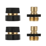 MEASUREMAN 3/4 Inch Garden Hose Quick Connect Set for RVs - Solid Brass Male and Female Fittings, Leak-Proof Design for RV Water Systems (2pc)