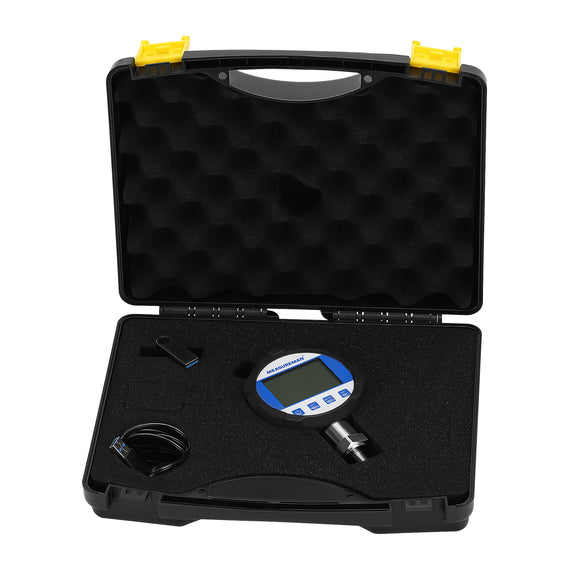 MEASUREMAN Professional 10000 PSI Digital Hydraulic Test Gauge, 0.05% FS Accuracy with Data Logging, 330° Swivel Display, 1/4'' NPT, Pressure Calibrator