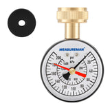 MEASUREMAN 2-1/2" Water Pressure Test Gauge - 0-200psi/kpa, 3/4" Female Garden Hose Thread, Memory Red Pointer, Garden Hose Pressure Tester
