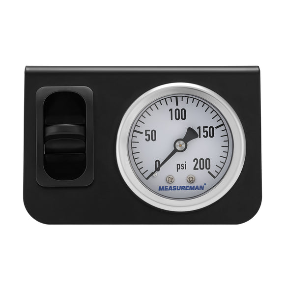 MEASUREMAN in-Cab Single Air Gauge Control Kit with Paddle Switch for Air Suspension System, Precision Pressure Monitoring 0-200psi
