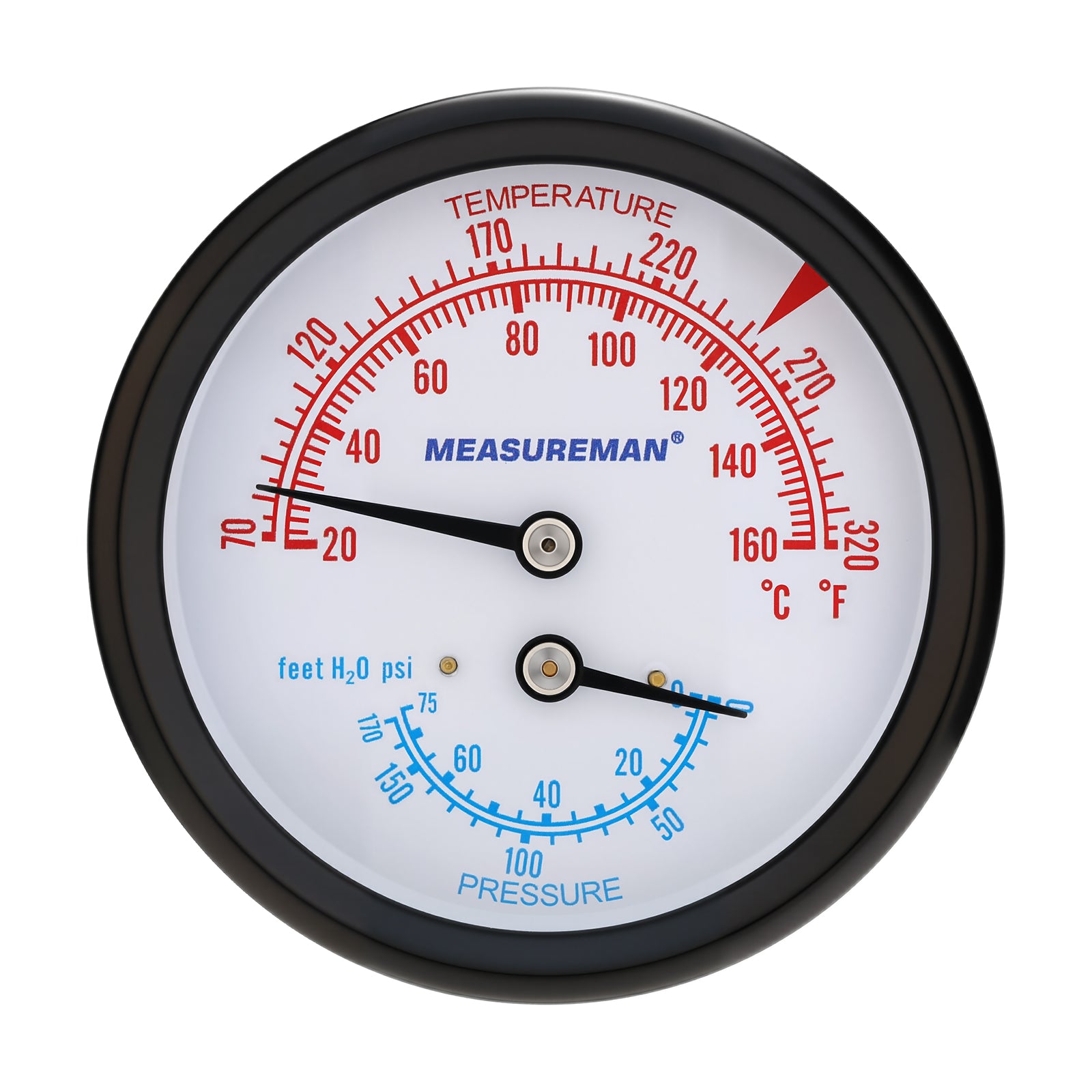MEASUREMAN Commercial Tridicator Boiler Gauge Kit, 2.5