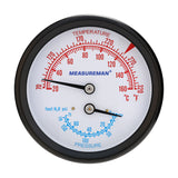 MEASUREMAN Commercial Tridicator Boiler Gauge Kit, 2.5" Dial, 0-75 PSI (ft H₂O) & 70-320°F, 1/4" NPT Back Mount with 1/2" NPT Adapter and O-Ring（2.95'' Stem）