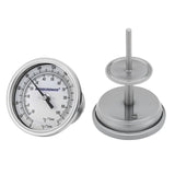 MEASUREMAN 1.5" Tri-Clamp Sanitary Thermometer - 3" Easy-to-Read Analog Dial for Homebrewing, Mash Tuns, and Kettles, 4" Stem Probe, 0-200°F Range