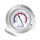 MEASUREMAN Vapor Capillary Flanged Panel Mount Refrigeration Thermometer, 2.5" Dial, 48" Capillary, -40-60 deg F/-40-15 deg C, Re-Calibration Available