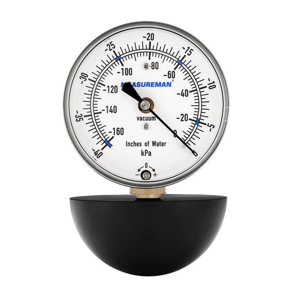 MEASUREMAN Vacuum Cleaner Suction Gauge, 0-160 Inches of Water Measures Suction in Water Lift