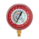 MEASUREMAN New Refrigeration Pressure Gauge, 3-1/8” Red Dial, 0-800 PSI, R-134a, R-404A, R-22, R-410A, Degree F, Adjustable Pointer, 1/8” NPT Lower Mount