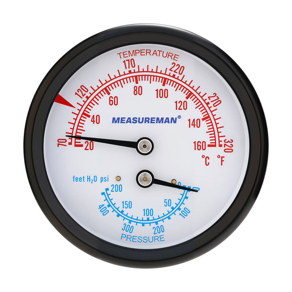 MEASUREMAN Commercial Tridicator Boiler Gauge Kit, 2.5