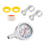 MEASUREMAN 0-15 Psi Glycerin Filled Fuel Pressure Gauge, 1.5” Dial, 304 Stainless Steel Case, 1/8” NPT Center Back Mount, with 3/8” Fuel Line Adapter, Copper Tube & Fittings, Red Aluminum Pointer