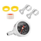 MEASUREMAN 0-15 Psi Glycerin Filled Fuel Pressure Gauge, 1.5” Dial, 304 Stainless Steel Case, 1/8” NPT Center Back Mount, with 3/8” Fuel Line Adapter, Copper Tube & Fittings, Red Aluminum Pointer