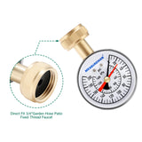 MEASUREMAN 2-1/2" Water Pressure Test Gauge - 0-200psi/kpa, 3/4" Female Garden Hose Thread, Memory Red Pointer, Garden Hose Pressure Tester