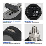 MEASUREMAN 65mm Digital Industrial Pressure Gauge 0–1000 PSI, 0.4% FS Accuracy, Stainless Steel, 1/4" NPT, Bluetooth LCD Display, Backlit, High-Pressure Hydraulic & Industrial Systems