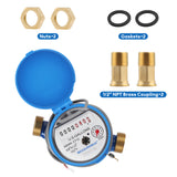 MEASUREMAN DN-15 1/2" Single-Jet Water Meter with Pulse Output Brass Body Irrigation Water AWWA C712 Certified