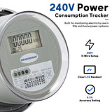 MEASUREMAN Digital Electric Meter 240V 3 Wire KWH Watt Meter for Home, RV & Small Industrial Use – High Precision Energy Usage Monitor, LCD Display, ANSI Standard, IP65 Weatherproof, Easy Installation