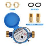 MEASUREMAN 3/4" Single-Jet Pulsed Brass Water Meter Gallons Measurement in Irrigation Systems