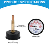 MEASUREMAN Commercial Tridicator, 2.5" Dial, 1/4" NPT Back Mount, Dual Scale 0-75 PSI 60-320°F, Rotatable Case with Adjustable Pointer（2.95'' Stem）