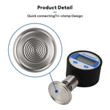 MEASUREMAN Sanitary Digital Pressure Gauge, 0-60 PSI, 2-1/2" Dial, 1/4" NPT Lower Mount & 60mm Tri-Clamp, 316 Stainless Steel, 1% FS Accuracy, Battery Powered with LED Backlight