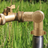 MEASUREMAN RV 180-Degree Rotating Brass Hose Elbow Connector, RV Drinking Water and Garden Hose Adapter, Easy Grip Design