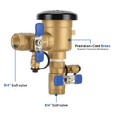 MEASUREMAN 3/4" Pressure Vacuum Breaker Assembly, Heavy-Duty Bronze Backflow Preventer for Sprinkler & Irrigation Systems, Provides Critical Backsiphonage Protection