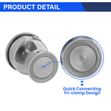 MEASUREMAN 2.5" Stainless Steel Sanitary Pressure Gauge, 0-60 PSI/bar (Dual Scale), Glycerin Filled, Back Mount with 1.5" Tri-Clamp Diaphragm Seal for Food/Beverage/Bio Pharma