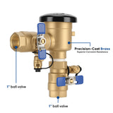 MEASUREMAN 1" Pressure Vacuum Breaker Assembly, Heavy-Duty Bronze Backflow Preventer for Sprinkler & Irrigation Systems, Provides Critical Backsiphonage Protection