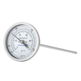 MEASUREMAN Homebrew Bi-Metal Thermometer, 3" Dial, 6" Lead-Free Brass Stem, Range 32-140 deg F/0-60 deg C, 2% Accuracy, Adjustable, 1/2" NPT Back Mount