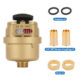MEASUREMAN 1/2" Non-Pulsed Rotary Piston Volumetric Brass Cubic Meter Heavy-Duty Water Meter