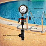 MEASUREMAN Manual Air Relief Valve, Pool Filter Valve with Pressure Gauge, Spa Filter Replacement