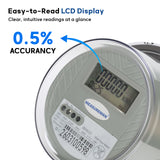MEASUREMAN Digital Electric Meter 240V 3 Wire KWH Watt Meter for Home, RV & Small Industrial Use – High Precision Energy Usage Monitor, LCD Display, ANSI Standard, IP65 Weatherproof, Easy Installation