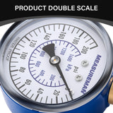 MEASUREMAN Blue 0-200 PSI Water Pressure Gauge, 2-1/2'' Dial, Hose bib Pressure Gauge, Home Water Pressure Tester, Durable 3/4” Hose Thread, Water Pressure Gauge for Home