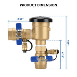 MEASUREMAN 1" Pressure Vacuum Breaker Assembly, Heavy-Duty Bronze Backflow Preventer for Sprinkler & Irrigation Systems, Provides Critical Backsiphonage Protection