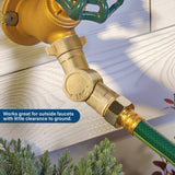 MEASUREMAN RV 180-Degree Rotating Brass Hose Elbow Connector, RV Drinking Water and Garden Hose Adapter, Easy Grip Design